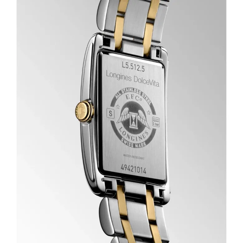 Longines DolceVita, keltakulta, 23,3mm, rannekello L55125707