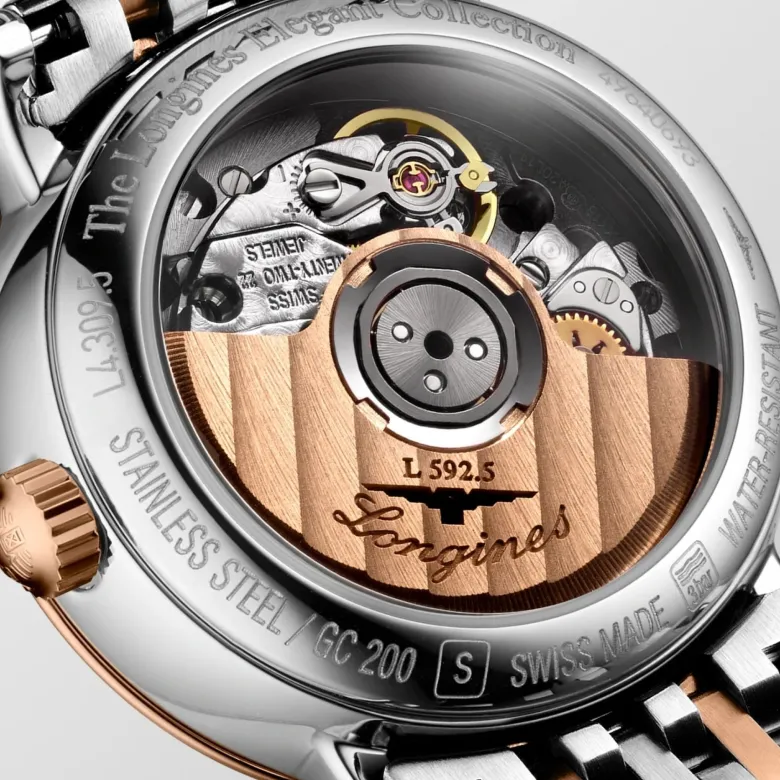 Longines Elegant Collection, ruusukulta ja timantit, rannekello L43095817