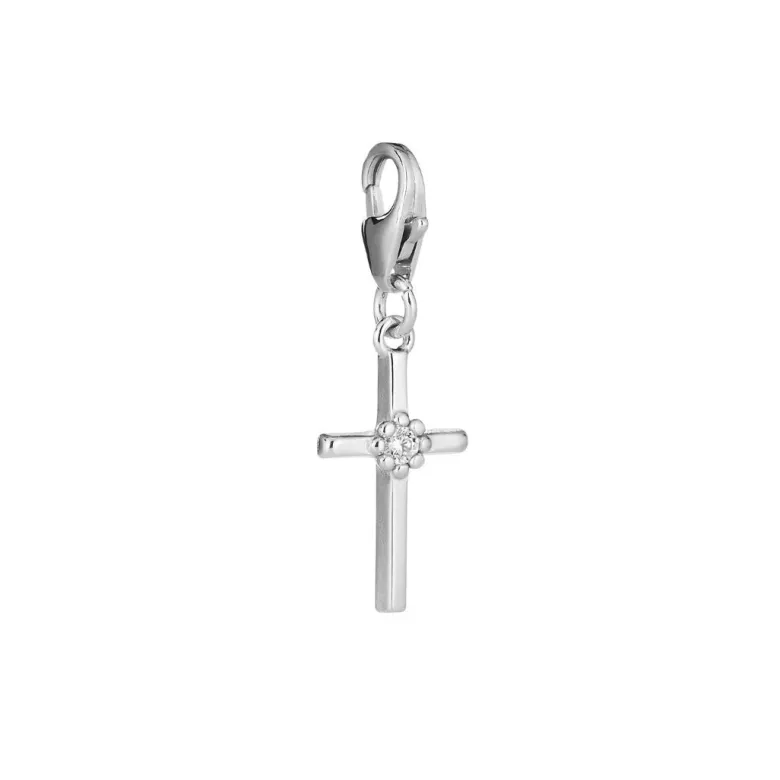 Lumoava Daisy risti charm, hopeaa