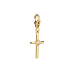 Lumoava Daisy risti charm, keltakullattua hopeaa
