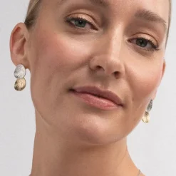 Lumoava Lily korvakorut, 2 palaa, pieni, hopeaa ja keltakullattua hopeaa