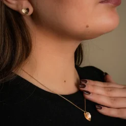 Lumoava Lily korvakorut, sydän, keltakultaa