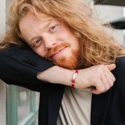 Lumoava Rossi rannekoru, hopea ja nahka