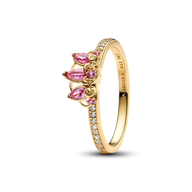 Pandora Disney Princess Rapunzel Tiara sormus, keltakullattu, 163651C01