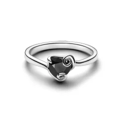 Pandora Disney The Nightmare Before Christmas Jack Black Heart sormus, hopeaa, 194733C01