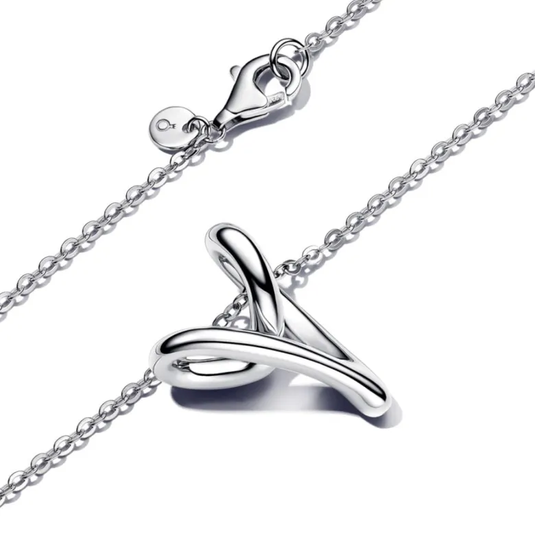 Pandora Essence Organically Shaped Heart kaulakoru, hopea, 393272C00-70