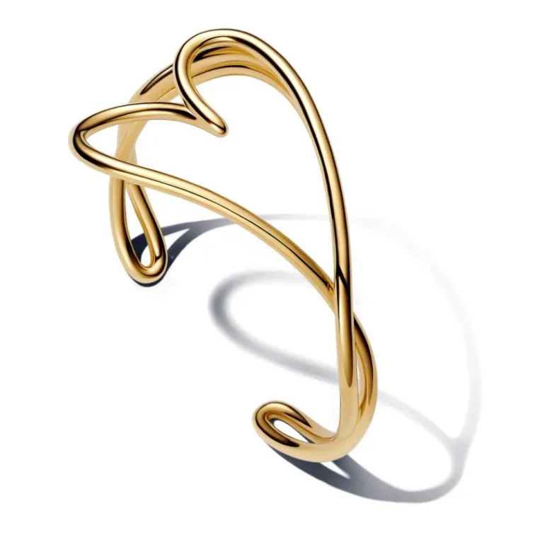 Pandora Essence Organically Shaped Heart rannekoru, keltakullattu, 563808C00