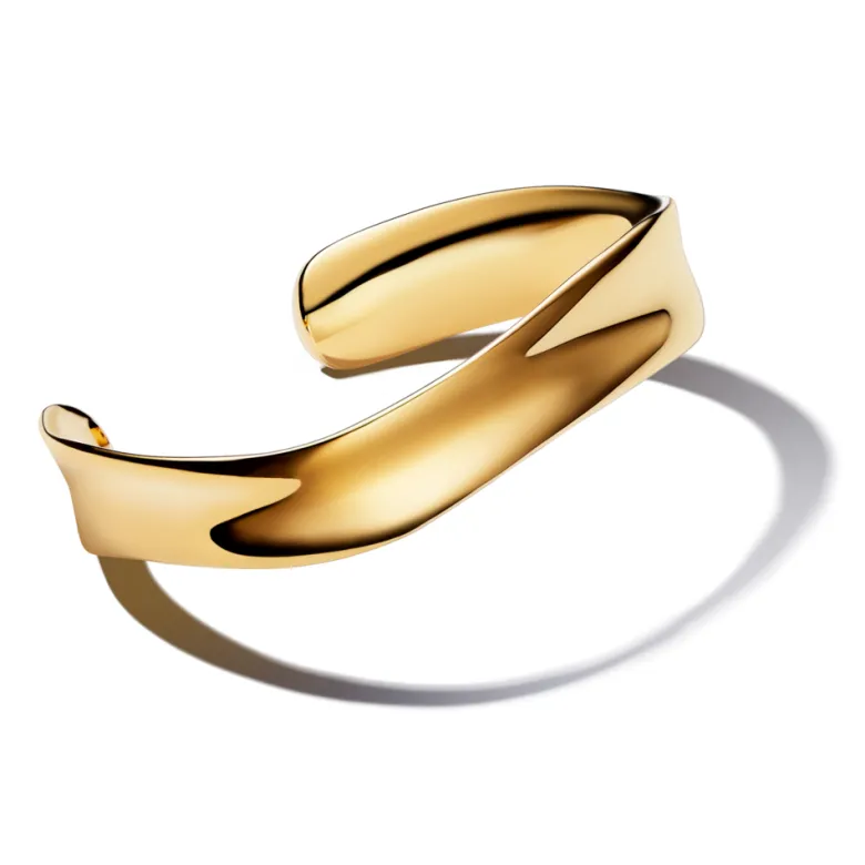 Pandora Essence Organically Shaped Broad Open rannekoru, keltakullattu, 563302C00
