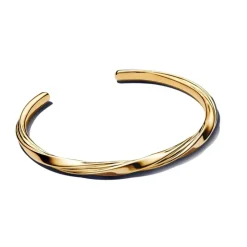 Pandora Essence Twisted Open Bangle rannekoru, keltakullattu, 563869C00