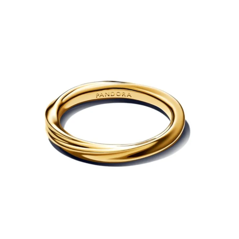 Pandora Essence Twisted sormus, keltakullattu, 163888C00