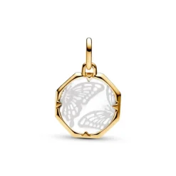 Pandora ME Butterfly Medallion hela, keltakullattu, 763366C01