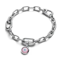 Pandora ME Engravable Evil Eye Murano Glass Mini hela, hopea, 793693C00