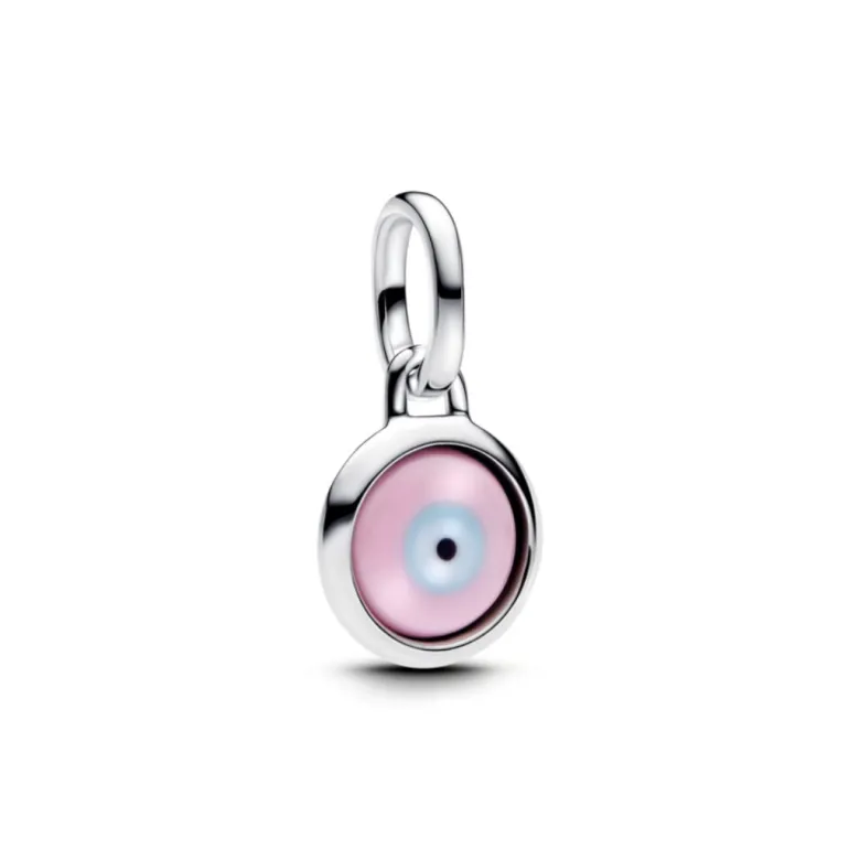 Pandora ME Engravable Evil Eye Murano Glass Mini hela, hopea, 793693C00