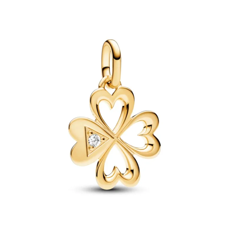 Pandora ME Heart Four-leaf Clover Medallion hela, keltakullattu, 763034C01