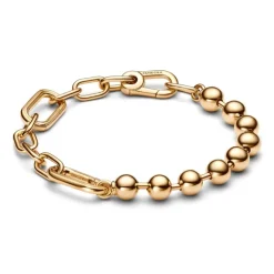 Pandora ME Metal Bead & Link Chain kaulakoru, keltakullattu, 562793C00