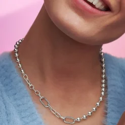 Pandora ME Metal Bead & Link Chain kaulakoru, hopea, 392799C00-45