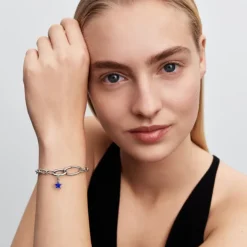 Pandora ME Openable Oval Link Chain rannekoru, hopeaa, 594678C00