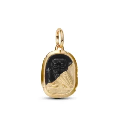Pandora ME Owl Medallion hela, keltakullattu, 764805C01