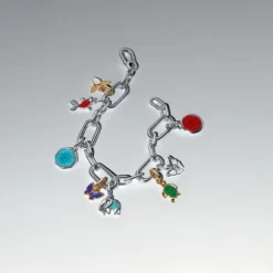 Pandora ME Red Murano Glass Koi Fish Mini hela, hopea, 793863C01