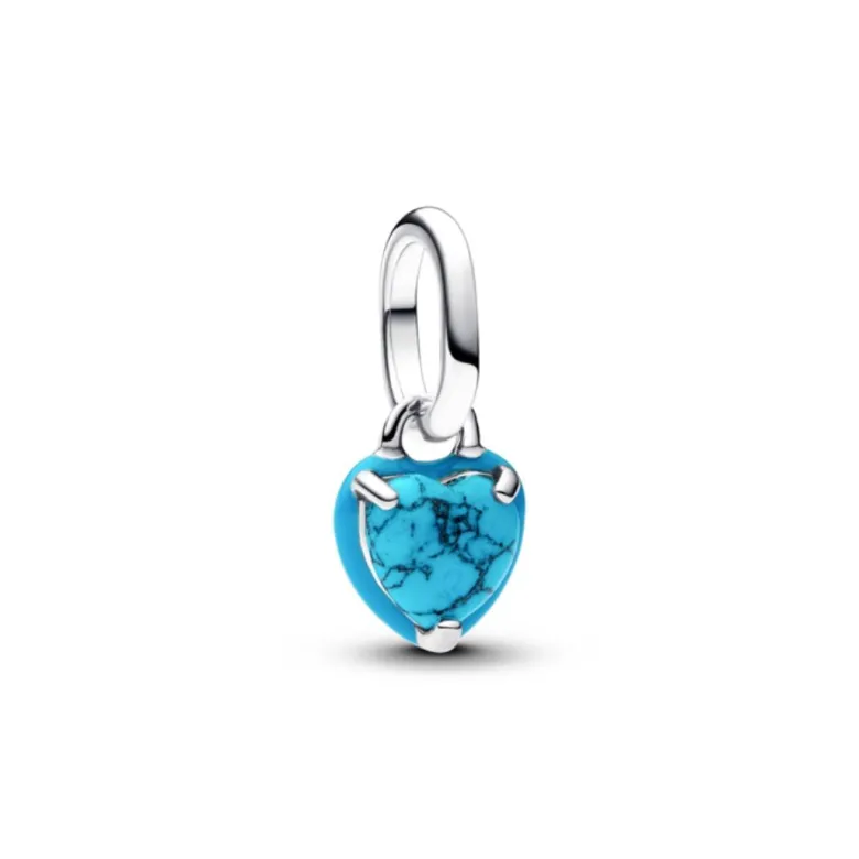 Pandora ME Turquoise-colored Heart Mini hela, hopea, 793827C01