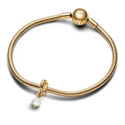 Pandora Moments April Clear Eternity Circle hela, keltakullattu, 763462C04