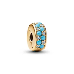 Pandora Moments Aqua Blue lukkopala, keltakullattu, 763902C01