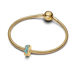 Pandora Moments Aqua Blue lukkopala, keltakullattu, 763902C01