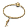 Pandora Moments Articulated Fish hela, keltakullattu, 764686C01
