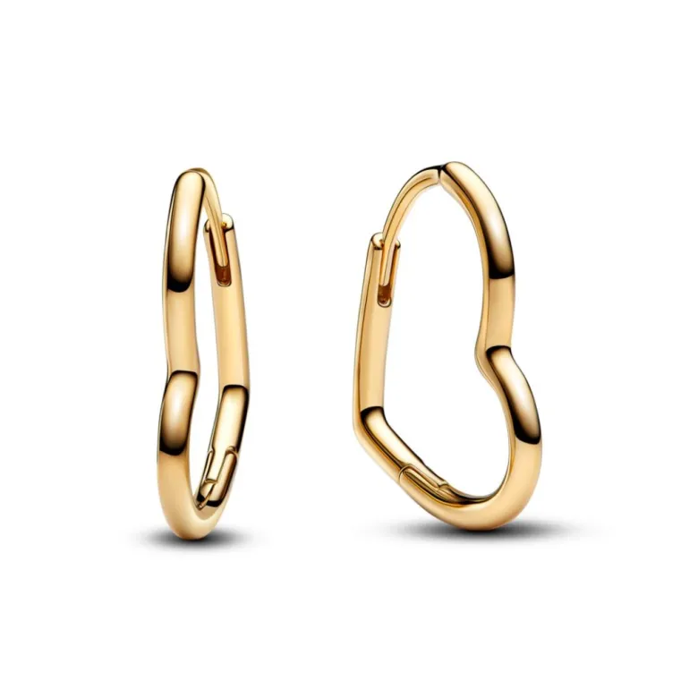 Pandora Moments Asymmetrical Heart rengaskorvakorut, keltakullattu, 268307C00