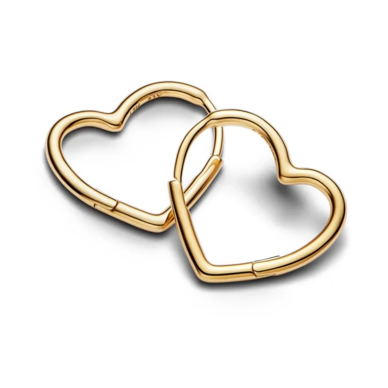 Pandora Moments Asymmetrical Heart rengaskorvakorut, keltakullattu, 268307C00