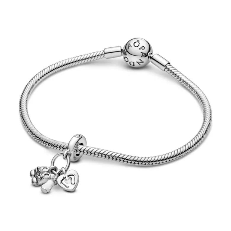 Pandora Moments Baby Bottle and Shoes hela, hopea, 798106CZ