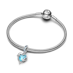 Pandora Moments Blue Murano Glass Dolphins hela, hopea, 793924C01