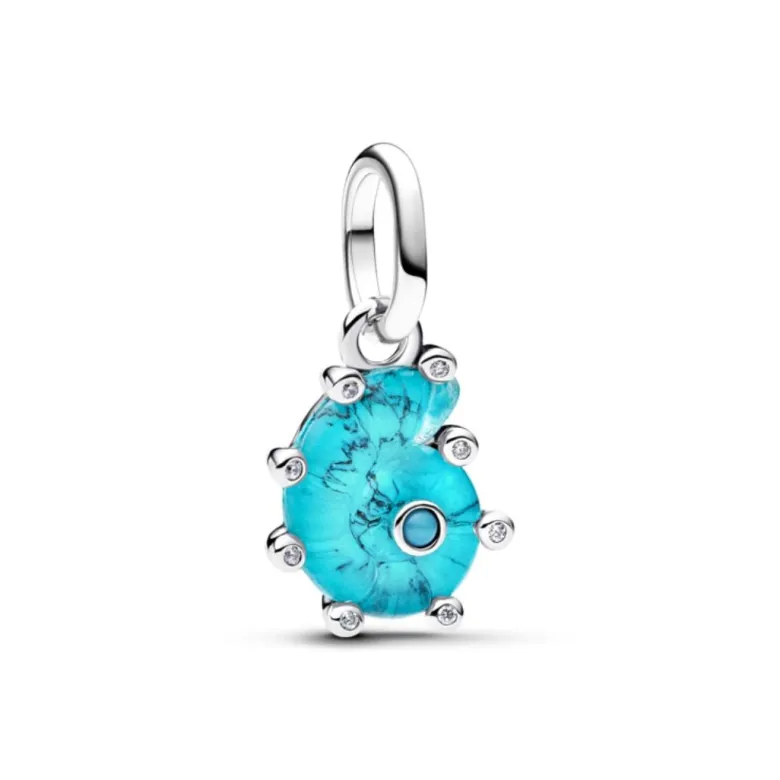 Pandora Moments Blue Murano Glass Sea Snail hela, hopea, 793900C01