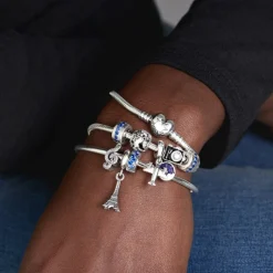 Pandora Moments Blue Pavé lukkopala, hopea, 791817NSBMX