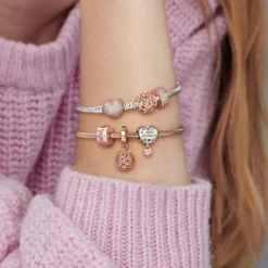 Pandora Moments Clear Pavé lukkopala, ruusukullattu, 781817CZ