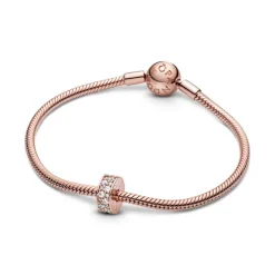 Pandora Moments Clear Pavé lukkopala, ruusukullattu, 781817CZ