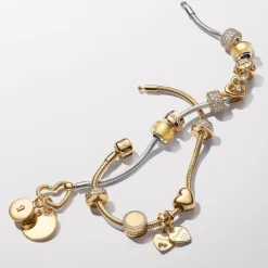Pandora Moments Clear Sparkling lukkopala, keltakullattu, 761972C01