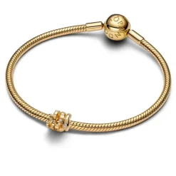 Pandora Moments Curled Snake hela, keltakullattu, 763618C01