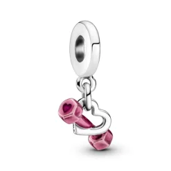 Pandora Moments Dumbbell & Heart hela, hopea, 799545C01