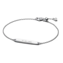 Pandora Moments Engravable Bar Chain rannekoru, hopea, 594010C01