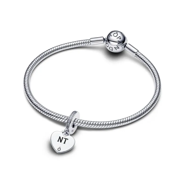 Pandora Moments Engravable Heart Tag hela, hopea, 798761C01