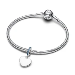 Pandora Moments Engravable Heart Blue Stone hela, hopea, 793926C03