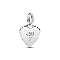 Pandora Moments Engravable Heart Tag riipus, hopea, 398914C00