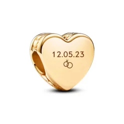 Pandora Moments Engravable Heart hela, keltakullattu, 762015C00