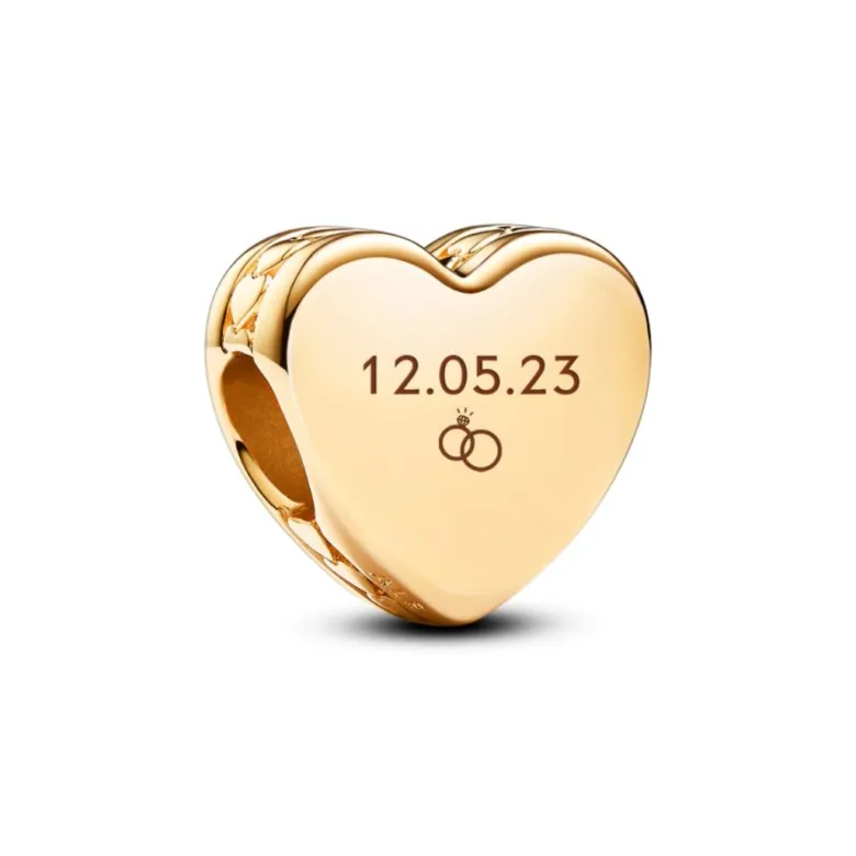 Pandora Moments Engravable Heart hela, keltakullattu, 762015C00
