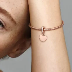 Pandora Moments Engravable Heart Tag hela, ruusukullattu, 788761C01