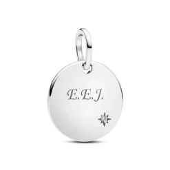 Pandora Moments Engravable Lab-Grown Diamond Tag riipus, hopea, 394012C01