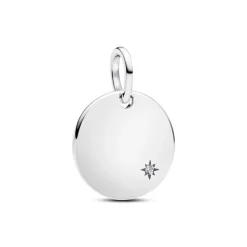 Pandora Moments Engravable Lab-Grown Diamond Tag riipus, hopea, 394012C01
