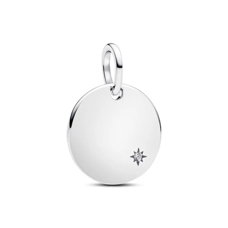 Pandora Moments Engravable Lab-Grown Diamond Tag riipus, hopea, 394012C01