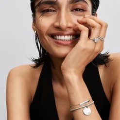 Pandora Moments Engravable Lab-Grown Diamond Tag riipus, hopea, 394012C01